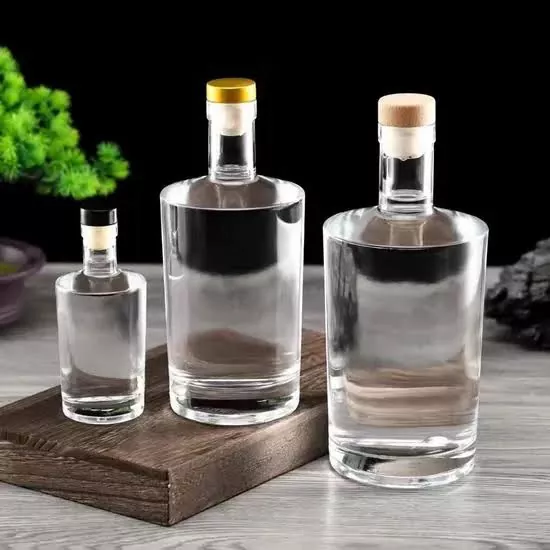 Bouteilles de tequila en verre de whisky, de gin, de vodka et de liège en T de 100 ml