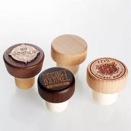 Bouchon en liège synthétique en forme de T avec logo personnalisé